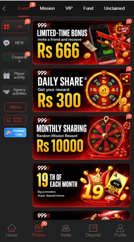 999SX Game Rewards